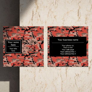 Carte De Visite Carré Camo rouge et marron, Camouflage, Militaire, Armée