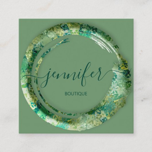 Carte De Visite Carré Camouflage mimétique Abstrait Mode Forêt (Devant)