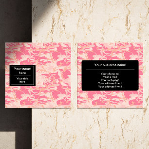 Carte De Visite Carré Camouflage Rose, Camouflage, Militaire, Armée