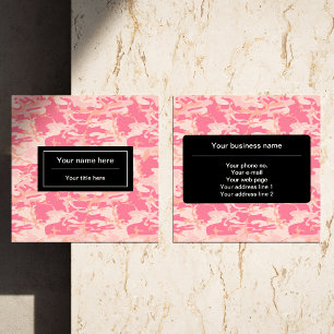 Carte De Visite Carré Camouflage Rose, Camouflage, Militaire, Armée