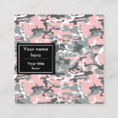 Carte De Visite Carré Camouflage rose et gris, Militaire, Armée (Dos)