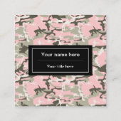 Carte De Visite Carré Camouflage rose et vert, Militaire, Armée (Dos)