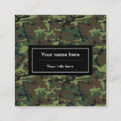 Carte De Visite Carré Camouflage vert, Armée (Dos)