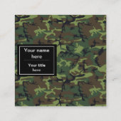 Carte De Visite Carré Camouflage vert, Armée (Dos)