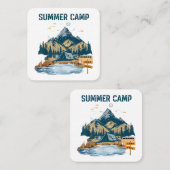 Carte De Visite Carré Camp d'été de conception simple (Devant / Derrière)