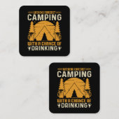 Carte De Visite Carré Camping et boisson (Devant / Derrière)