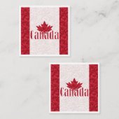 Carte De Visite Carré Canada, rideau de douche drapeau (Devant / Derrière)