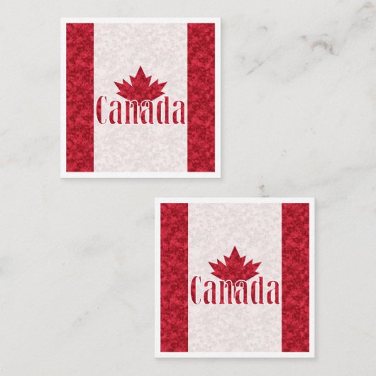 Carte De Visite Carré Canada, rideau de douche drapeau (Devant / Derrière)