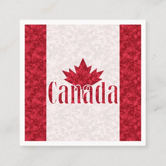 Carte De Visite Carré Canada, rideau de douche drapeau (Dos)