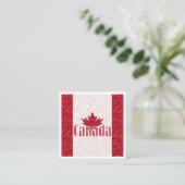 Carte De Visite Carré Canada, rideau de douche drapeau (Debout devant)