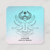 Carte De Visite Carré *~* CANCER - Zodiac Astrologie Lecture Aqua Partie (Devant)