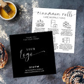 Carte De Visite Carré Cannelle Rouleaux Instructions Minimal boulangerie