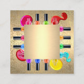 Carte De Visite Carré Capture à ongle Polonais | Or de luxe (Dos)