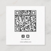 Carte De Visite Carré Capture d'écran QR CODE ou Logo Professional Ecrù (Dos)