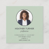 Carte De Visite Carré Capture d'écran QR CODE ou Logo Professional GREEN (Devant)