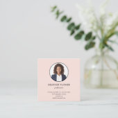 Carte De Visite Carré Capture d'écran QR CODE ou Logo Professional Pink (Debout devant)