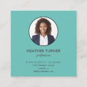 Carte De Visite Carré Capture d'écran QR CODE ou Logo Professionnel TURQ (Devant)