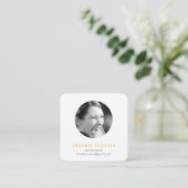 Carte De Visite Carré CAPTURE PHOTO MODERNE CAPTURE cercle simple orange (Debout devant)