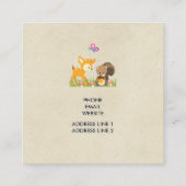 Carte De Visite Carré Caricature en bois mignon (Dos)