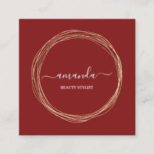 Carte De Visite Carré Carnet de maquillage professionnel de beauté Roug
