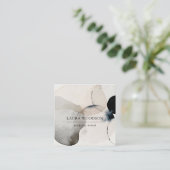 Carte De Visite Carré Carré Abstrait de maquillage d'aquarelle Terre (Debout devant)