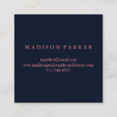 Carte De Visite Carré Carré Abstrait d'or moderne Faux Rose (Dos)