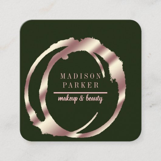 Carte De Visite Carré Carré Abstrait moderne Faux Rose Gold (Devant)