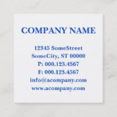 Carte De Visite Carré carré bleu monogramme (Dos)