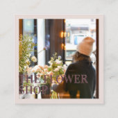 Carte De Visite Carré carré de brouillage d'illustration florale rétro m (Dos)