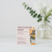 Carte De Visite Carré carré de brouillage d'illustration florale rétro m (Debout devant)