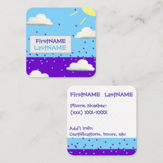 Carte De Visite Carré Carré de jour et de nuit, 2,5 pouces x 2,5 pouces 