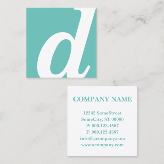 Carte De Visite Carré carré de monogramme (Devant / Derrière)