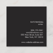 Carte De Visite Carré Carré de réseau professionnel blanc simple (Dos)