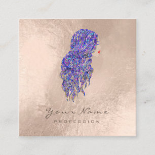 Carte De Visite Carré Carré de sirène de mèches de coiffeur de