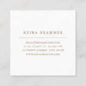 Carte De Visite Carré Carré de trames dorées moderne (Dos)