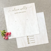 Carte De Visite Carré Carré d'écran de l'oreille en bois blanc du script