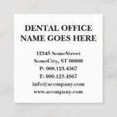Carte De Visite Carré carré dentiste (Dos)