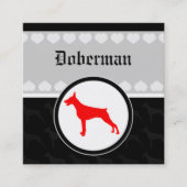 Carte De Visite Carré Carré Doberman (Devant)