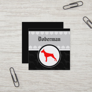 Carte De Visite Carré Carré Doberman