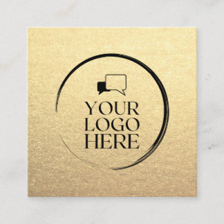 Carte De Visite Carré Carré doré ajoutez votre logo métallisé chic perso