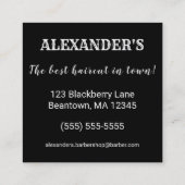 Carte De Visite Carré Carré en barbier ailé Personnaliser (Dos)