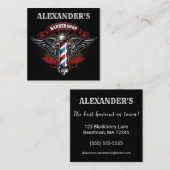 Carte De Visite Carré Carré en barbier ailé Personnaliser (Devant / Derrière)