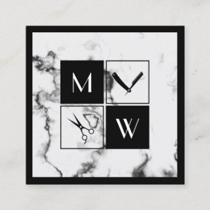 Carte De Visite Carré Carré encadré élégant barbiers carré voiture 