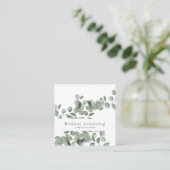 Carte De Visite Carré Carré Eucalyptus aquarelle (Debout devant)