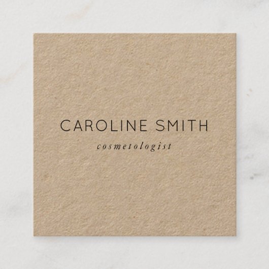 Carte De Visite Carré carré féminine chic Rustic Kraft (Devant)