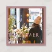 Carte De Visite Carré Carré fleuri tropical rouge (Dos)