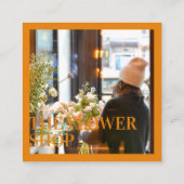 Carte De Visite Carré carré fleuriste rétro-modifiable (Dos)