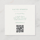 Carte De Visite Carré Carré floral Boho moderne QR (Dos)