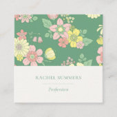 Carte De Visite Carré Carré floral Boho moderne QR (Devant)