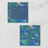 Carte De Visite Carré Carré floral Perwinkle professionnel (Devant / Derrière)